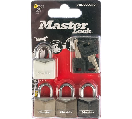Комплект 4-х навесных замков MasterLock 9123EURQCOLNOP