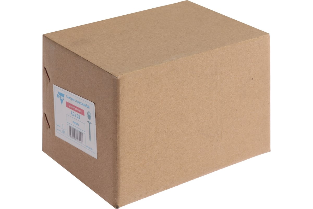 Саморезы ТУНДРА с пресс-шайбой, сверлоконечные, 4.2x32 мм, оцинкованные ...