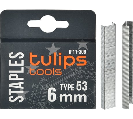 Скобы тип 53 (1000 шт; 6 мм) для степлера Tulips tools IP11-306
