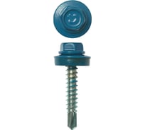 Саморезы Зубр для крепления кровельных материалов к деревянной обрешетке, цвет RAL 5009 небесно-голубой, оцинкованные, 4,8x29мм, 2500шт 4-300310-48-029-5009