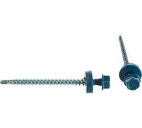 Саморезы Зубр для крепления кровельных материалов к деревянной обрешетке, цвет RAL 5009 небесно-голубой, оцинкованные, 4,8x60мм, 200шт 4-300315-48-060-5009