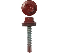 Саморезы Зубр для крепления кровельных материалов к деревянной обрешетке, цвет RAL 3003 рубиново-красный, оцинкованный, 4,8x35мм, 1800шт 4-300310-48-035-3003