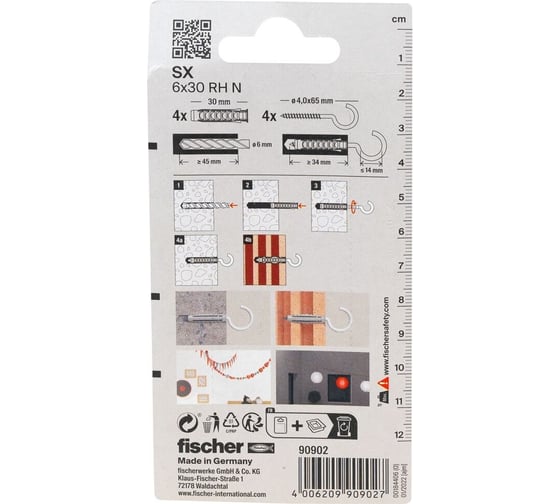 Дюбель с полукольцом Fischer SX 6x30 HR K 90902