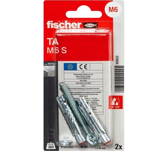 Высокораспорный анкер Fischer TA M6 K 90922
