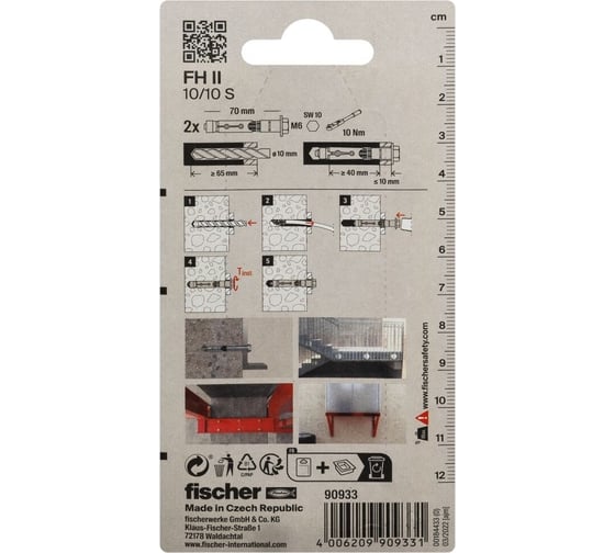 Высокораспорный анкер Fischer FH II 10/10 S K 90933