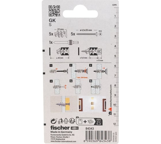 Дюбель с шурупом Fischer GKS K 84343