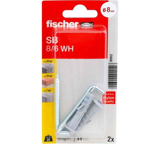 Дюбель с шурупом Fischer SB 8/6 K 90912