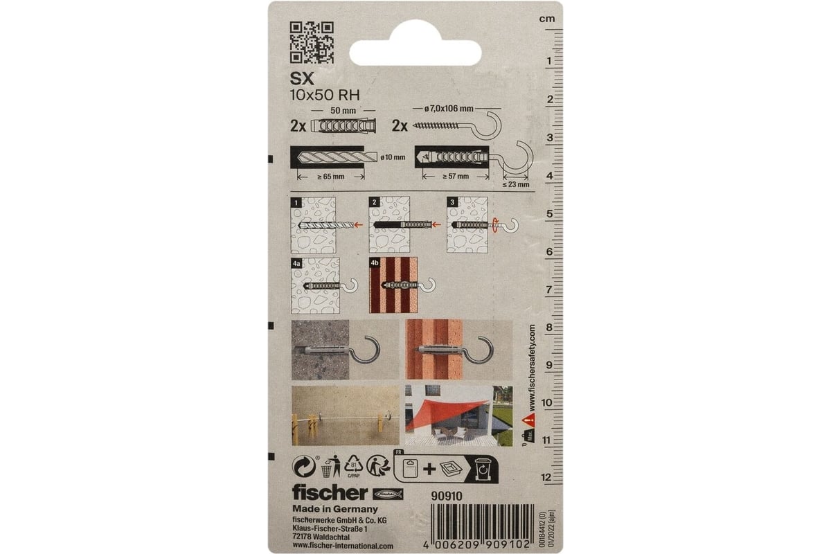Дюбель с полукольцом Fischer SX 10x50 HV K 90910 - выгодная цена ...
