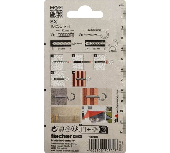 Дюбель с полукольцом Fischer SX 10x50 HV K 90910