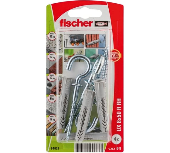 Дюбель с круглым крюком Fischer UX 8x50 RH K OE 94621