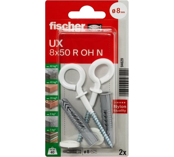 Дюбель с кольцом Fischer UX 8x50 OH N K 94629