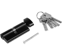 Цилиндровый механизм ТУНДРА, 70 мм, с вертушкой, перфор. ключ, 5 ключей, цвет черный 9376703