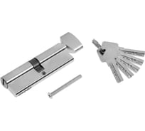 Цилиндровый механизм ТУНДРА, 90 мм, с вертушкой, перфор. ключ, 5 ключей, цвет хром 9376708