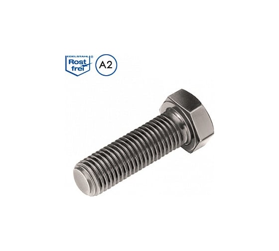 Болт ПАРТНЕР DIN933 6Х30 шестигранная головка, полная резьба А2 SPT 093326 30