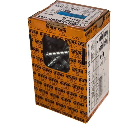 Шуруп по бетону Heco MMS-plus SS 10x 70 с шестигр.гол. и пресс-шайбой SW13 ZN 25шт. ФАС 31631