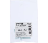 Болт ТУНДРА с шестигранной головкой, цинк, DIN933, М6x20 мм, 6 шт 7156512