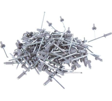 Заклёпка вытяжная серая (150 шт; 4х10 мм; RAL 7004150) Качественный КРЕПЕЖ 0200529 КЧ