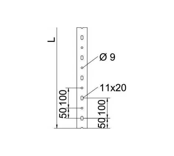 U-образная профильная рейка OBO Bettermann 50x30x3000 мм, S=1.5 мм 6344244
