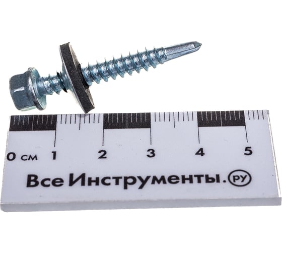 Кровельный саморез Качественный КРЕПЕЖ цинк, 5.5х38 мм, 100 шт 0500187 КЧ