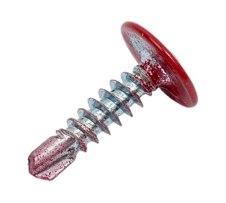 Прессшайба Качественный КРЕПЕЖ 4.2х16 мм, красный рубин RAL 3003, сверло, 250 шт 0300247 КЧ