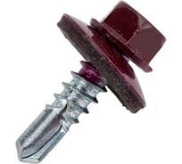 Кровельный саморез Качественный КРЕПЕЖ красное вино RAL 3005, 5.5х19 мм, 60 шт 0200135 КЧ