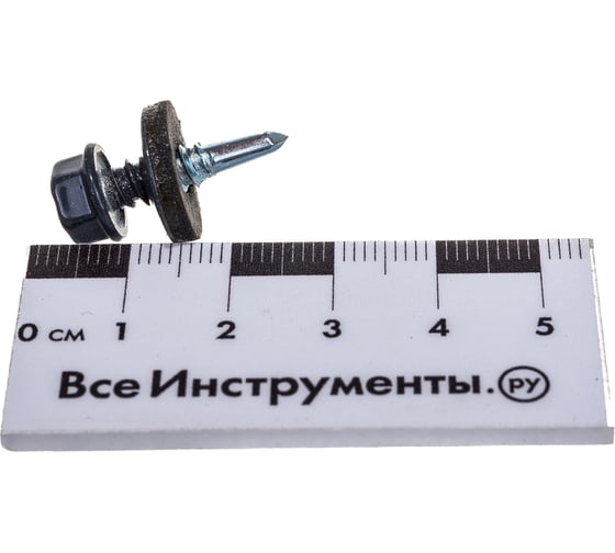Кровельный саморез Качественный КРЕПЕЖ серый графит RAL 7024, 5.5х19 мм, 200 шт 1000703 КЧ