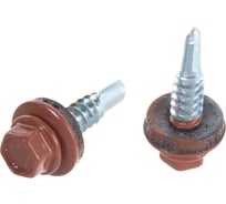 Кровельный саморез крепежная техника коричневая медь RAL 8004, 5.5х25 мм, 250 шт 420282 БК