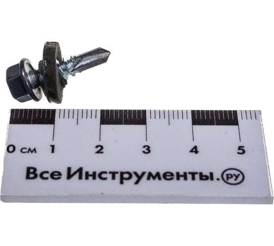 Кровельный саморез крепежная техника серый графит RAL 7024, 5.5х19 мм, 300 шт 420374 БК