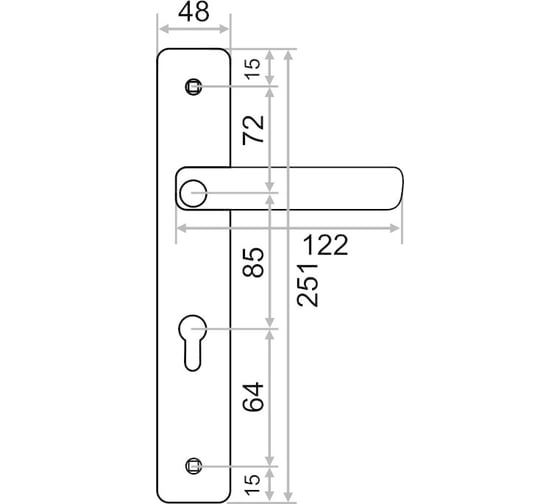 Ручка на планке Vrata А861 алюминий, хром 204829