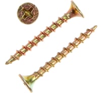 Саморез по дереву ТУНДРА 3.5x35 мм, крупная резьба, желтый цинк, в упаковке 15 кг 9911537