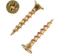 Саморез по дереву ТУНДРА 3.5x25 мм, крупная резьба, желтый цинк, в упаковке 15 кг 9823556