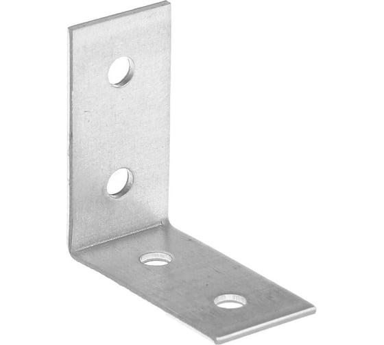 Крепежный равносторонний уголок ТУНДРА 40x40x20x2 мм, в упаковке 10 шт. 9634625 1