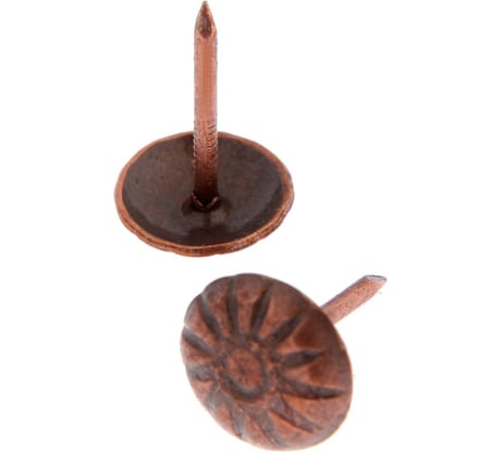 Декоративные гвозди ТУНДРА 16x11 мм, фактурные, цвет медь, в упаковке 100 шт. 1178246