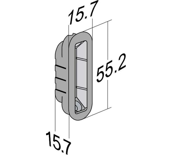 Запорная планка BONAITI f45 черная для b-forty, размер врезки 15,7x55,2мм 52552
