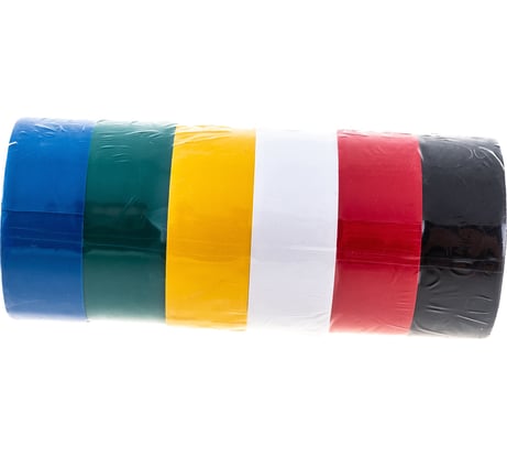 Изолента FIT IT PVC 19 мм х 0.13 мм х 3 м, 6 шт., цветная 11027