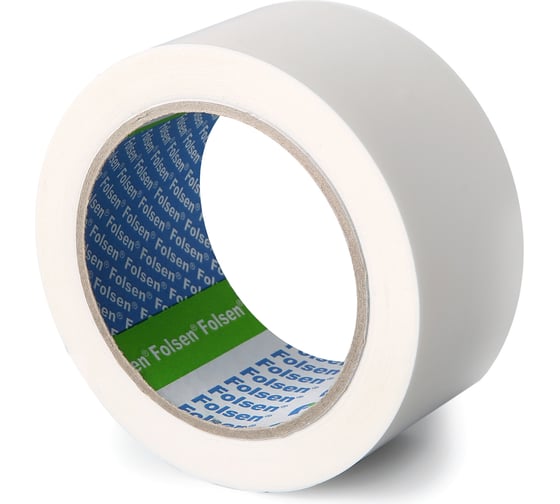 Упаковочная лента FOLSEN 48мм x 66м, белая, Solvent, PP 45мк 041174805
