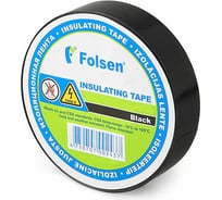 Изоляционная лента FOLSEN 19мм x 33м, черная,  Premium от -18oC до +105oC 013104