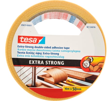 Сверхсильная двусторонняя тканевая лента TESA 10:50 05671-00001-11