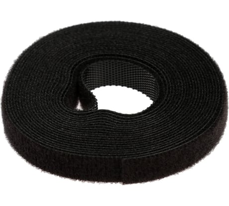 Лента-липучка для проводов ТУНДРА 3000x10x1.5 мм, цвет черный, 1 шт. 9579990