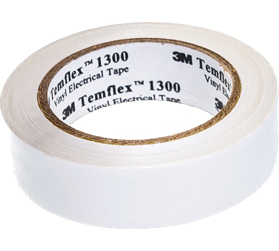 Изолента ПВХ 3М Temflex 1300 белая, рулон 15 мм x 10 м 7100081322