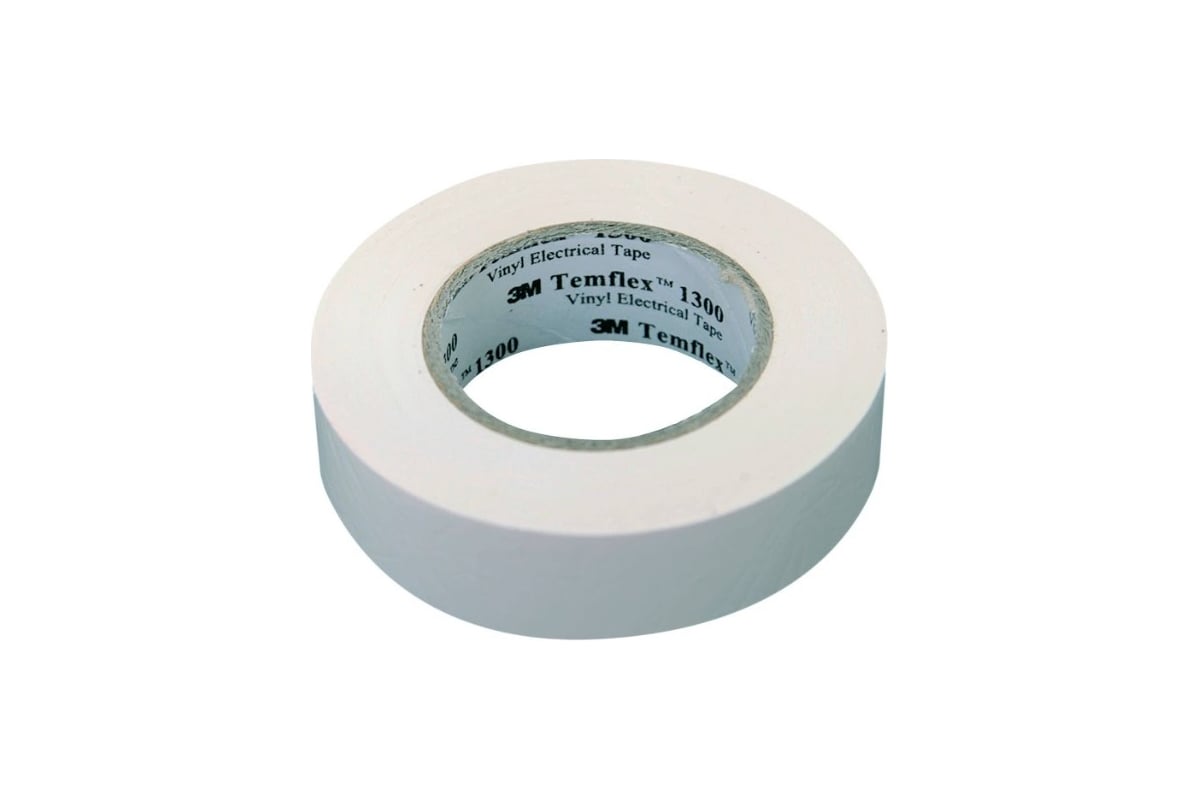 Изолента ПВХ 3М Temflex 1300 белая, рулон 19 мм x 20 м 7100080344 ...