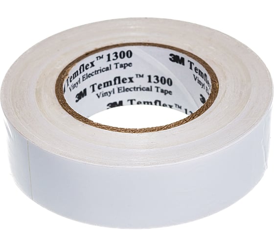 Изолента ПВХ 3М Temflex 1300 белая, рулон 19 мм x 20 м 7100080344