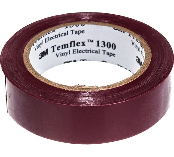 Изолента ПВХ 3М Temflex 1300 коричневая, рулон 15 мм x 10 м 7100081326