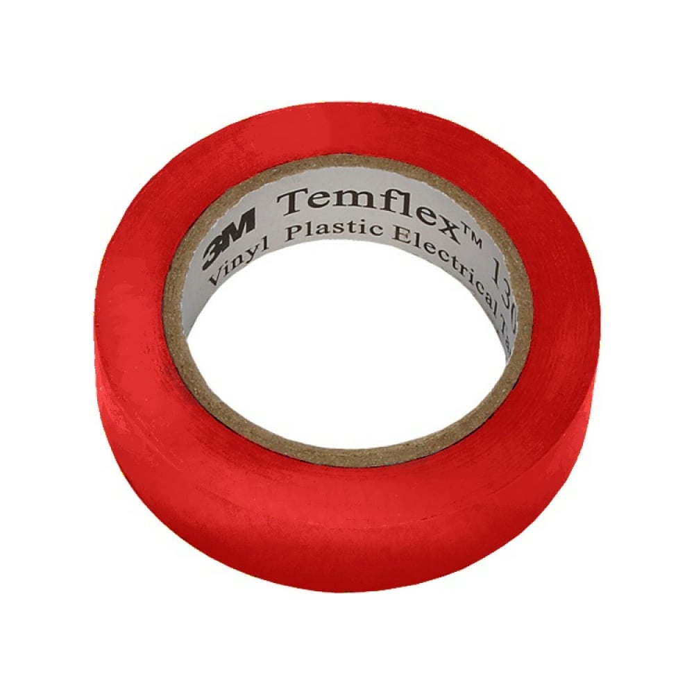 Изолента 3М Temflex 1300 ПВХ красная, рулон 15 мм x 10 м 7100080350 ...