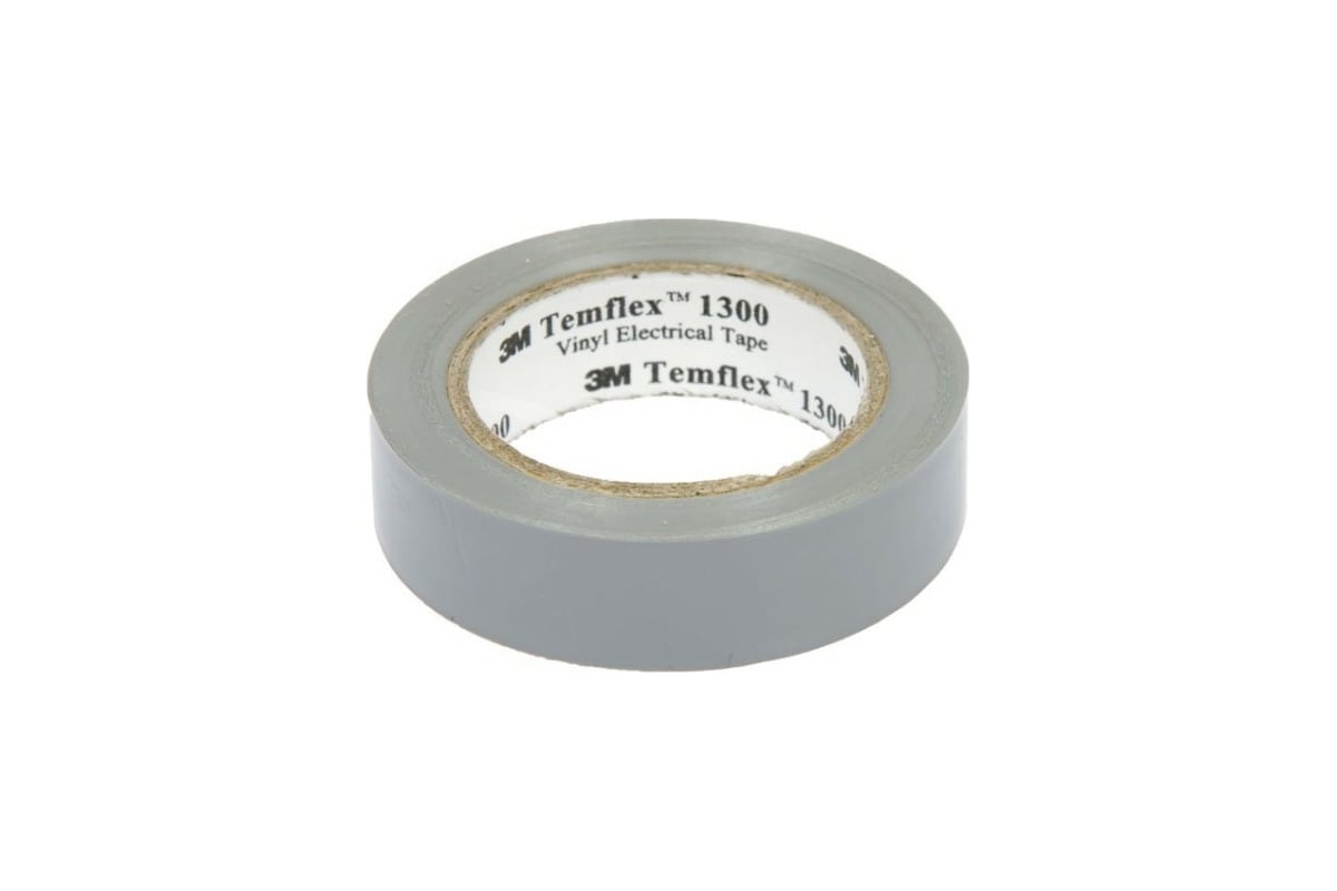 Изолента ПВХ 3М Temflex 1300 серая, рулон 19 мм x 20 м 7100080347 ...