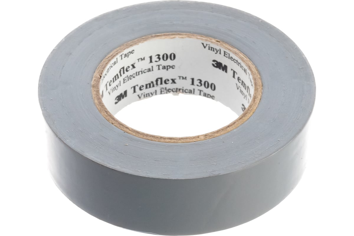 Изолента ПВХ 3М Temflex 1300 серая, рулон 19 мм x 20 м 7100080347 ...