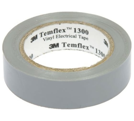 Изолента ПВХ 3М Temflex 1300 серая, рулон 19 мм x 20 м 7100080347