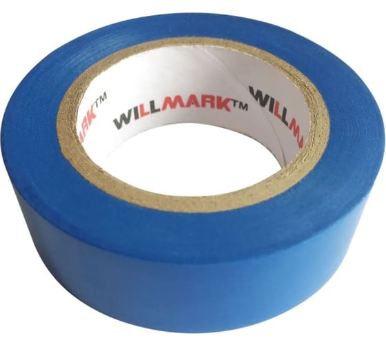 Изолента ПВХ Willmark 0.16 мм, 19 мм, 10 м, синяя 11007К-1