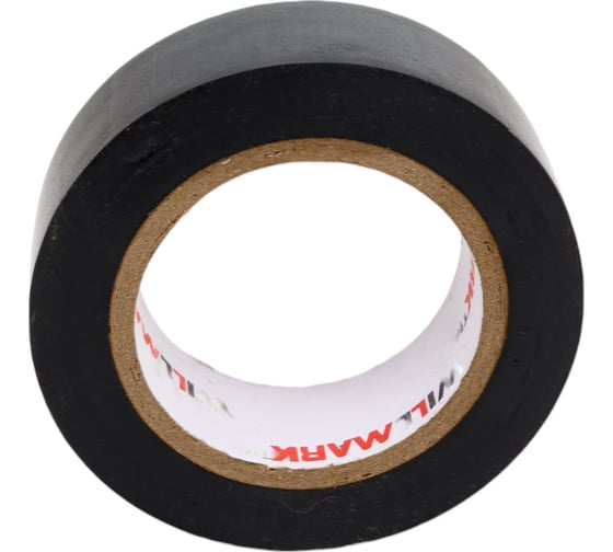 Изолента ПВХ Willmark 0.16 мм, 19 мм, 10 м, черная 11008К-1