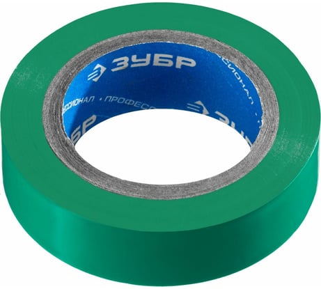 Изолента Зубр ЭЛЕК-10 ПВХ не поддерживает горение 10м /0 13х15мм/ зеленая 1233-4_z02